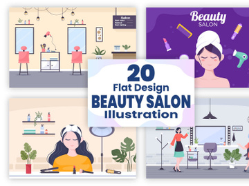 20 Beauty Salon Flat Design Illustration preview picture