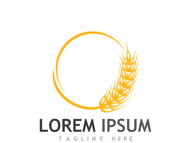 Organic wheat farm logo template.