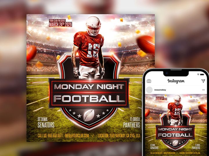 Free Unique Splendid Super Bowl Instagram Post Template