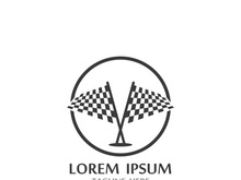 Creative and modern racing flag logo design.