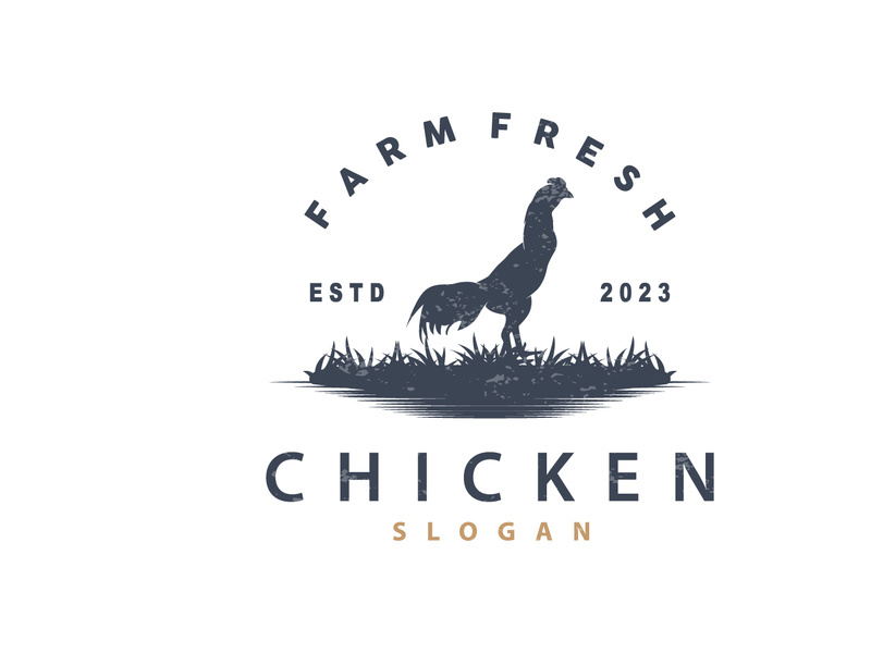 Chicken Logo, For Roast Chicken Restaurant, Farm Vector, Simple Minimalist Design For Restaurant Food Business