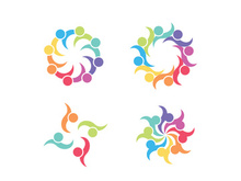 community logo design colorful with  logo vector icon
