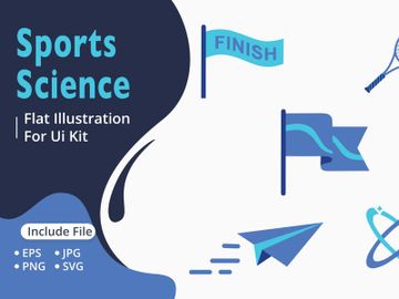 Sports, Science & Progress Flat Illustration Bundle preview picture