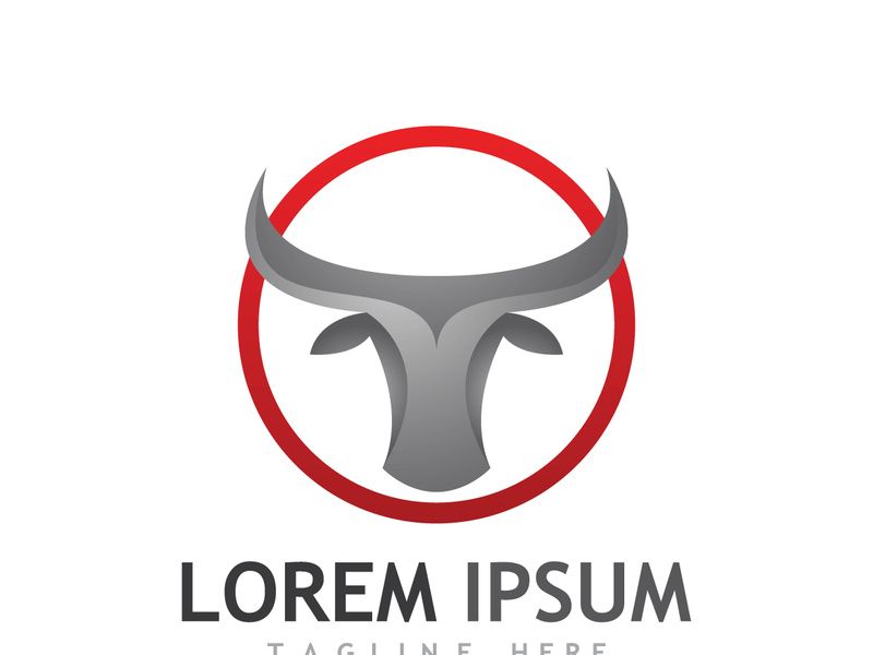 Vintage bull head horns logo