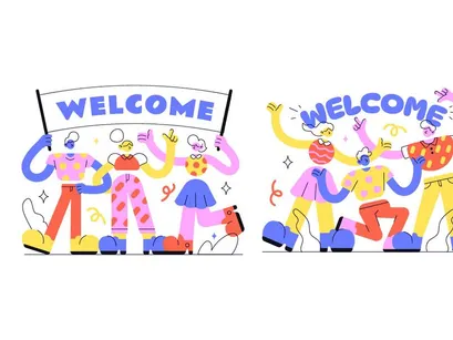 5 Welcome Vector Illustration