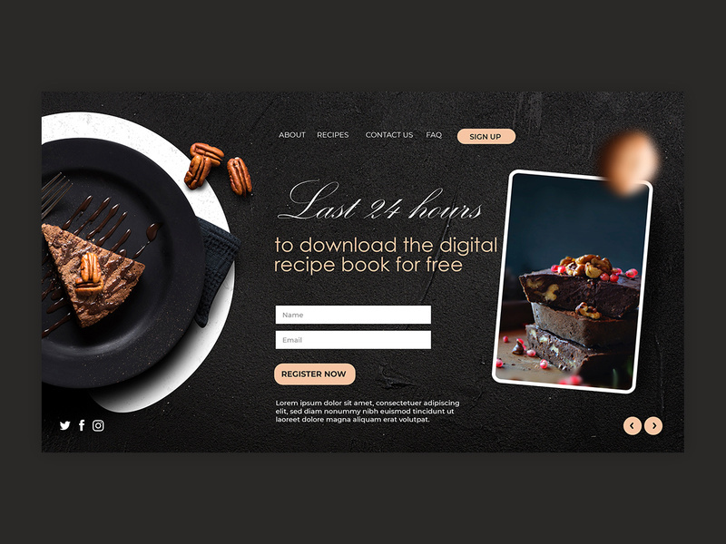 Landing page cook book template