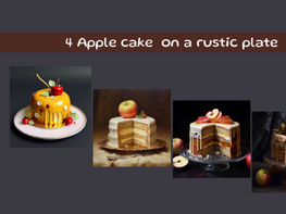Apple cake  on a rustic plate preview picture