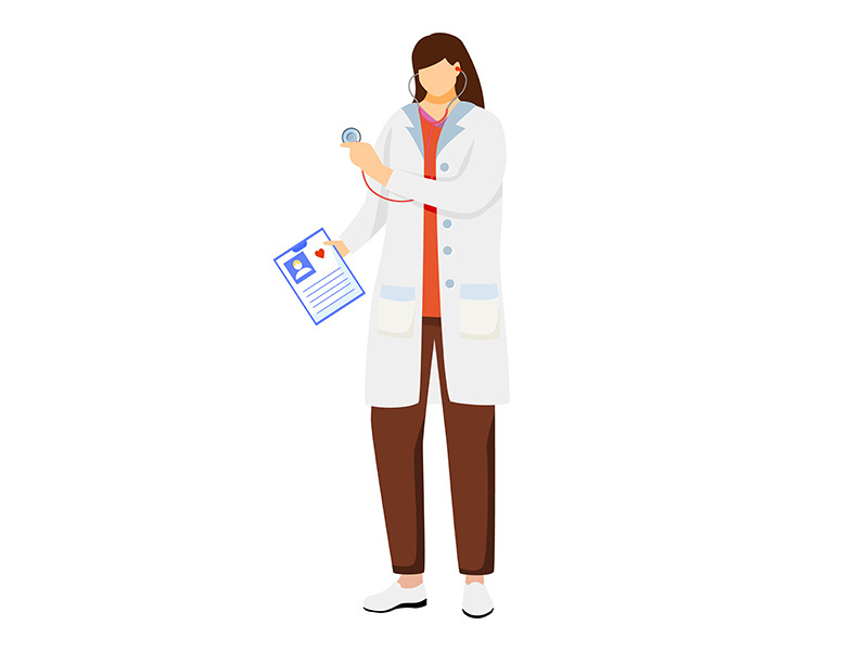 Female doctor flat vector illustration