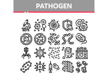Pathogen Elements Vector Sign Icons Set preview picture