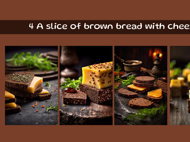 A slice of brown bread with cheese