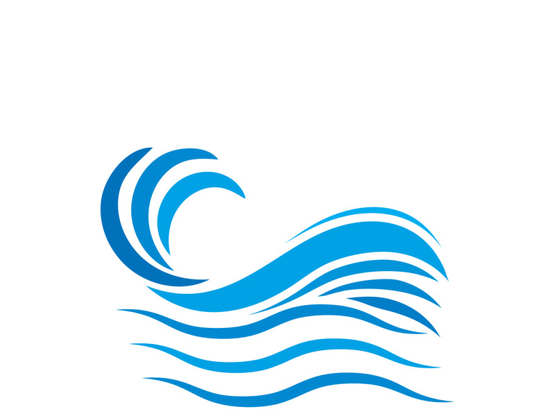 Wave beach vector illustration design logo