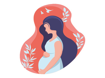 pregnant woman logo modern flat design illustration preview picture