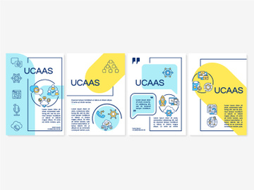 UCaaS blue and yellow brochure template preview picture