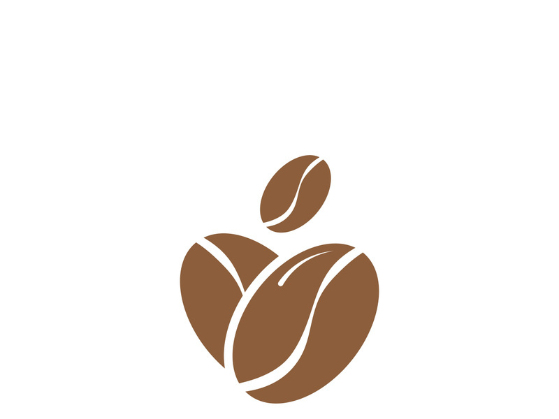 Coffee bean logo for cafe, business, label.