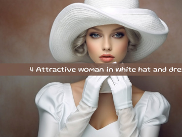 Attractive woman in white hat and dress preview picture