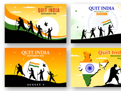 8 Quit India Movement Day Illustration