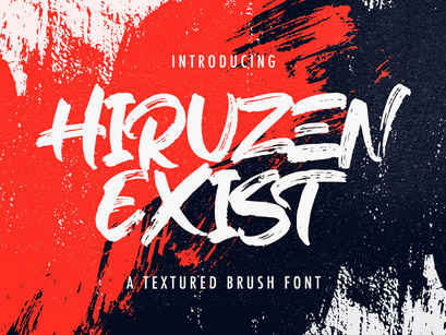 Hiruzen Exists - Textured Brush Font