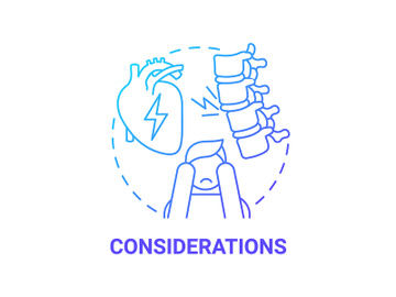 Considerations blue gradient concept icon preview picture