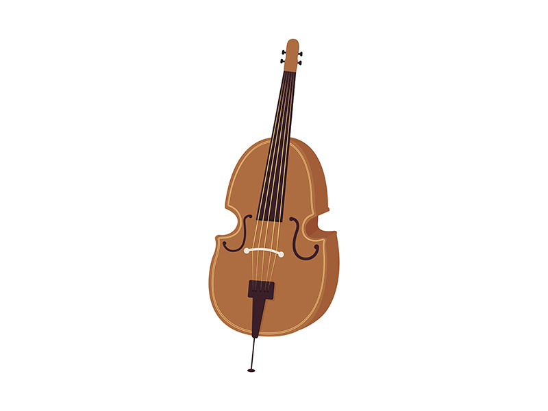 Violoncello musical instrument semi flat color vector object