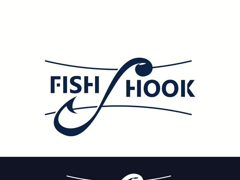 Hook Fishing logo simple and modern vintage rustic vector design style template illustration