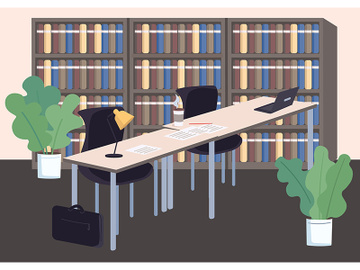 College library flat color vector illustration preview picture