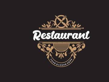 Retro Vintage Style Ornament Design, Logo Retro Restaurant Typography Emblem preview picture