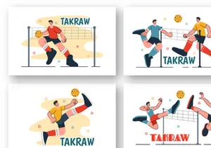 9 Sepak Takraw Sports Illustration