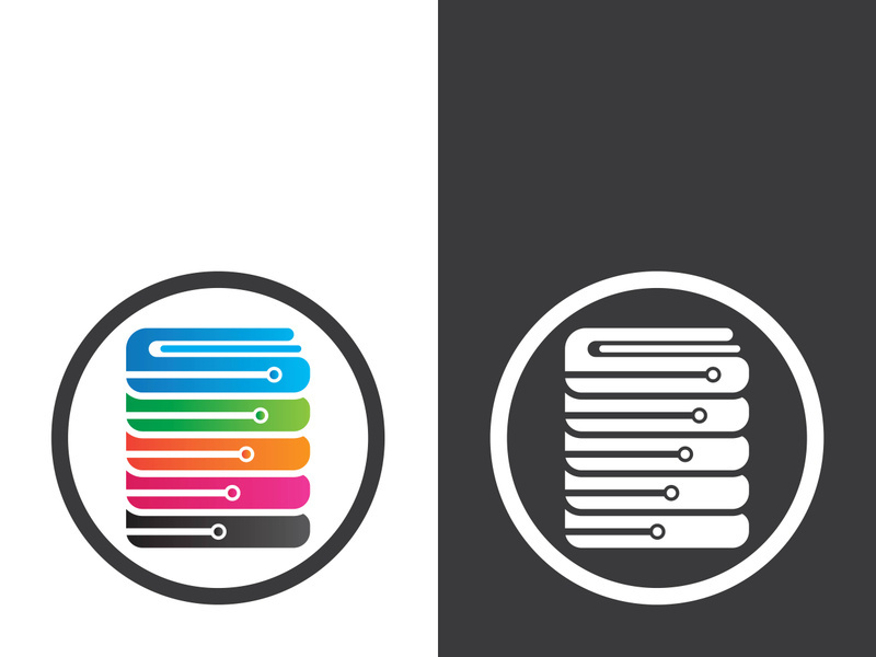 Digital book logo technology vector icon design