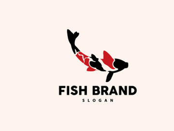 Koi Fish Logo Design, Ornamental Fish Vector preview picture