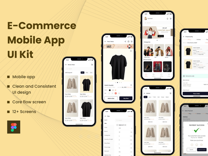 Clothes Shopping App Concept UI kit