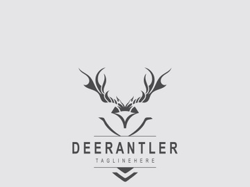 Deer antler logo for hunting and adventure community in nature simple and elegant symbol preview picture