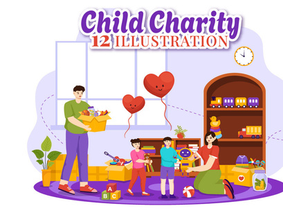 12 Child Charity Illustration