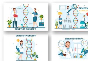 12 Genetic Science Concept Illustration