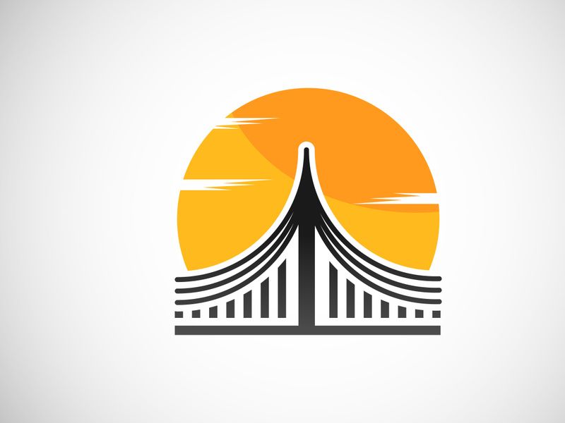 Creative abstract bridge logo design template