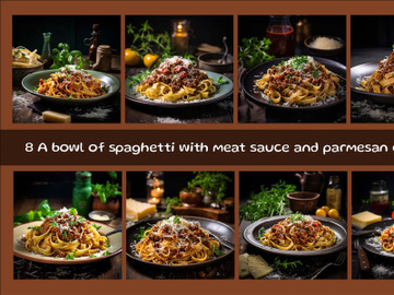 A bowl of spaghetti with meat sauce and parmesan cheese preview picture
