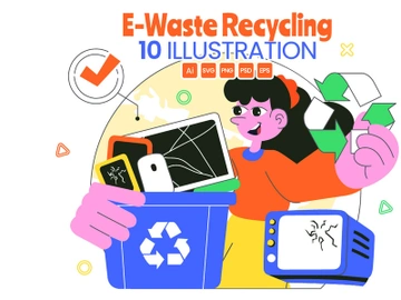 10 E-Waste Recycling Center Illustration preview picture