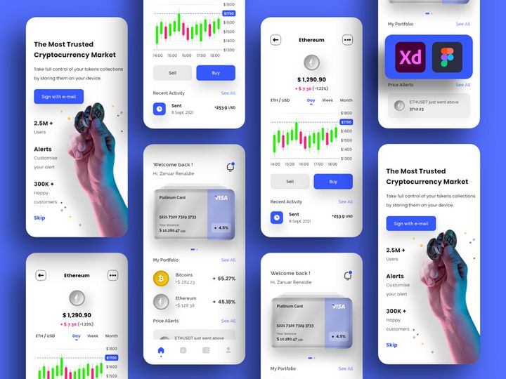 Cryptocurrency Wallet App Design preview picture