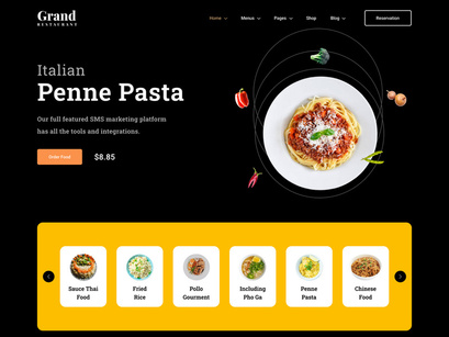 Restaurant booking concept landing page