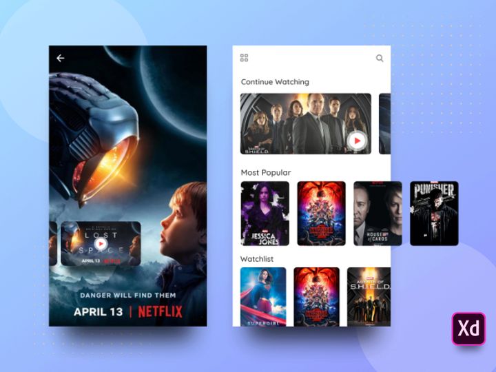 WebSeries App UI - XD Freebie