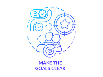 Make goals clear blue gradient concept icon preview picture