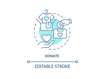 Donate turquoise concept icon preview picture