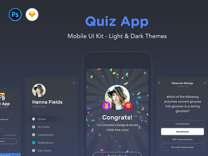 Quizz App UI (Dark and light theame)