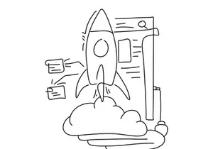 Flat Illustration Outline Intelligence AI