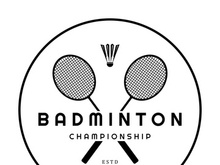 Modern Badminton logo design with Dynamic Shuttlecock and Racket, for championship, sport, sports shop, badminton school, business, company, tournament
