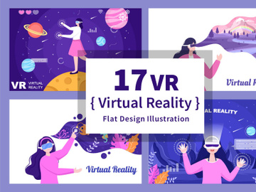 17 VR Glasses Virtual Reality Vector Illustration preview picture