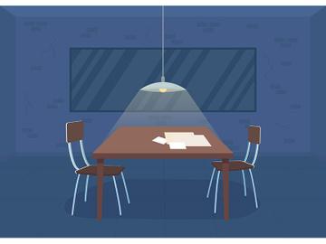 Interrogation room flat color vector illustration preview picture