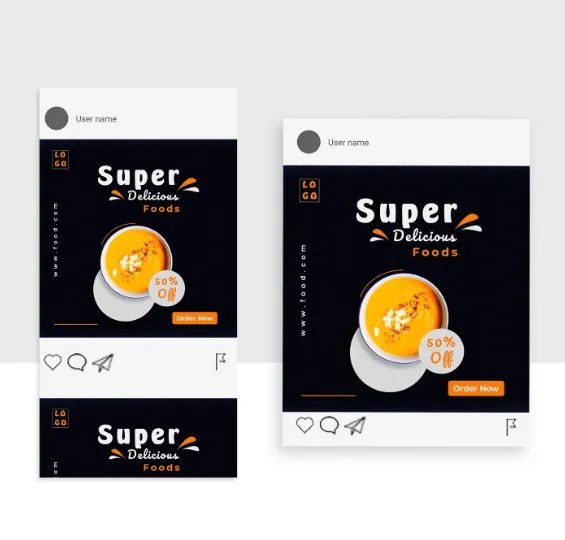 Restaurants Social Media Post Design