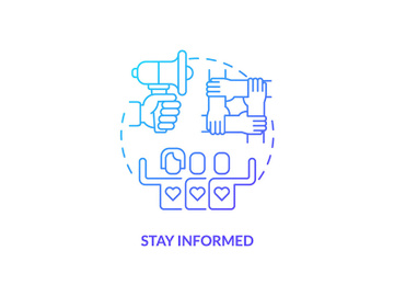 Stay informed blue gradient concept icon preview picture