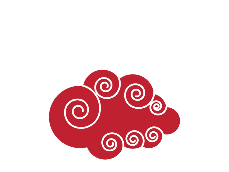 Chinese Cloud template vector icon illustration