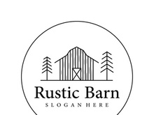 Logo design of organic farm house or barn or barn and animal farmhouse vintage.Vintage country logo.